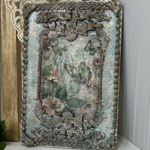 Floral Vintage One of a Kind Wall Art with Intricate Frame